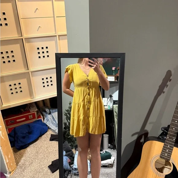 Yellow Button-Down Dress - Picture 2 of 3